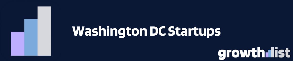 Washington DC startups ecosystem showing funded companies in DMV area with funding trends and tech hub locations