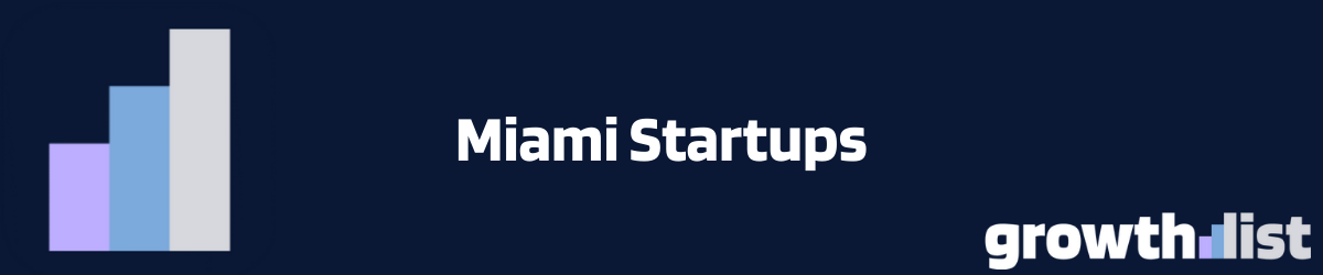 Miami startups ecosystem map showing funded tech companies in Wynwood, Brickell, and Miami Beach with funding data