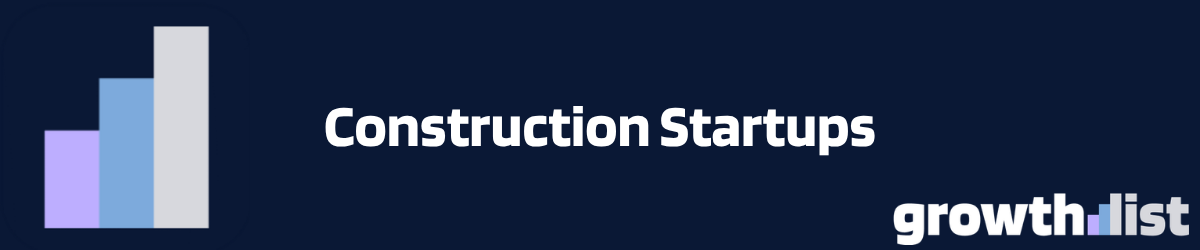 Construction startups database visualization showing funded construction tech companies with B2B lead data and funding intelligence for 2026